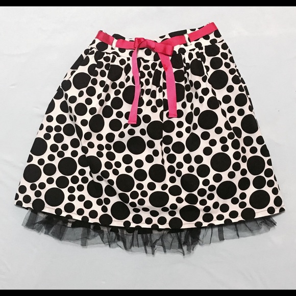 Speechless White Black Polka Dot Skirt Pink Large - Picture 1 of 2